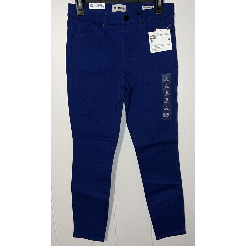William Rast Women's Mid-Rise Perfect Ankle Skinny Jeans Blue Size 28 - NWT